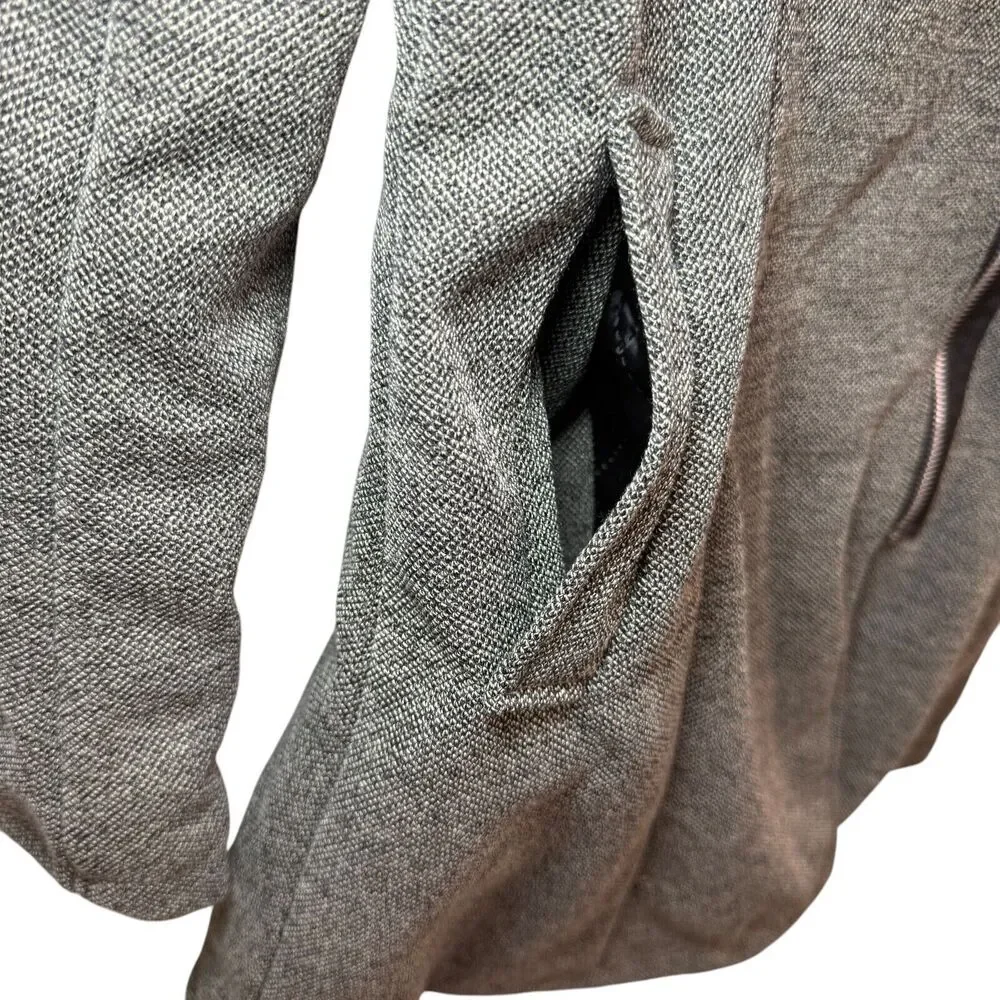 Xian‎ Xian Lined Jacket Coat Black Grey Leather Outercoat Women Size XL NWOT